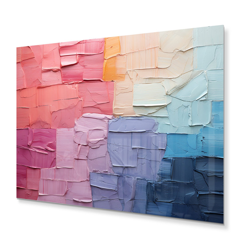Décoration murale abstraite Patchwork III - Collages abstraits en métal, H 12 po x l 20 po x P 1 po