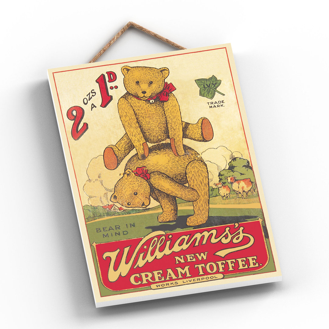 Williams's Vintage Retro Poster Design On Wooden Plaque