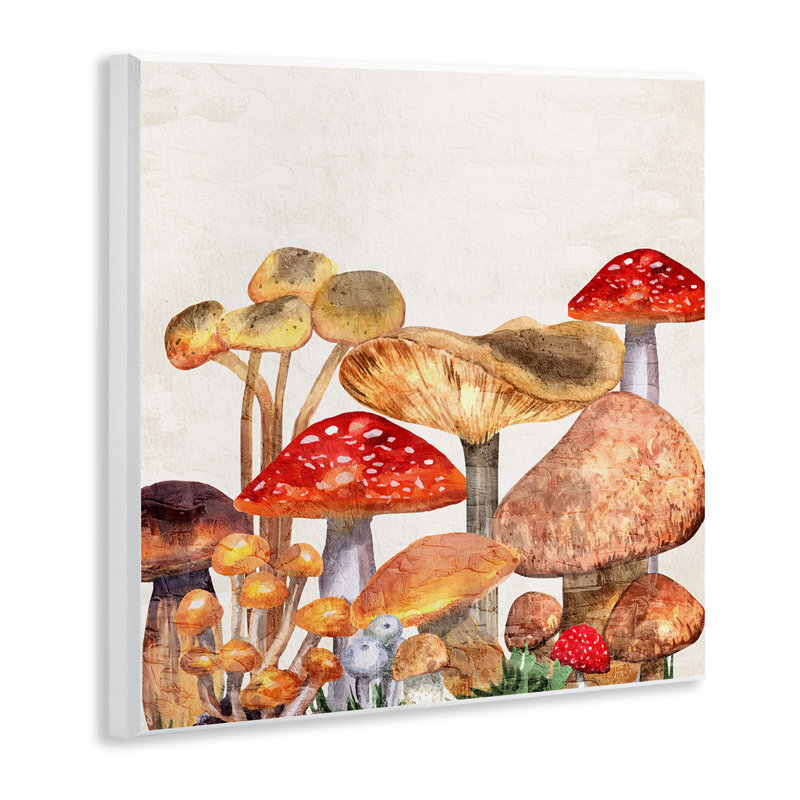 Stupell Industries Rustic Woodland Mushrooms Wall Plaque Art Design By Kim Allen