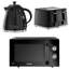 Daewoo Argyle Black Matching Kettle Toaster And Microwave Set 23L, 3000W Jug & 4 Slice