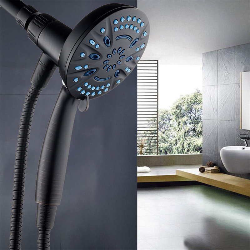 8-Mode High-Pressure Handheld Showerhead With Magdock System - 5-Inch Face, Hygienic Nozzles, 6Ft Stainless Steel Hose & Dual Magnetic Mounts