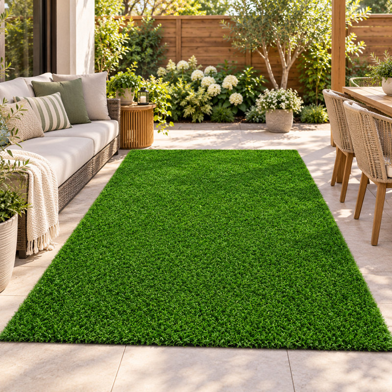 Gazon artificiel, tapis d'extérieur avec drainage