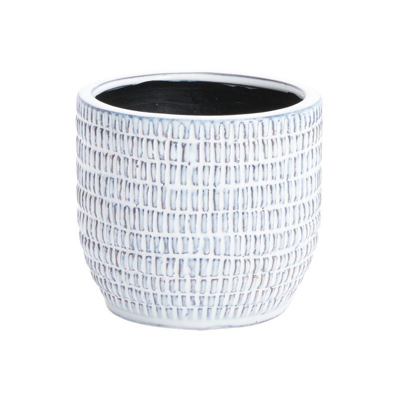Cisely Handmade Ceramic Pot Planter, 4.75" H x 5.25" W x 5.25" D