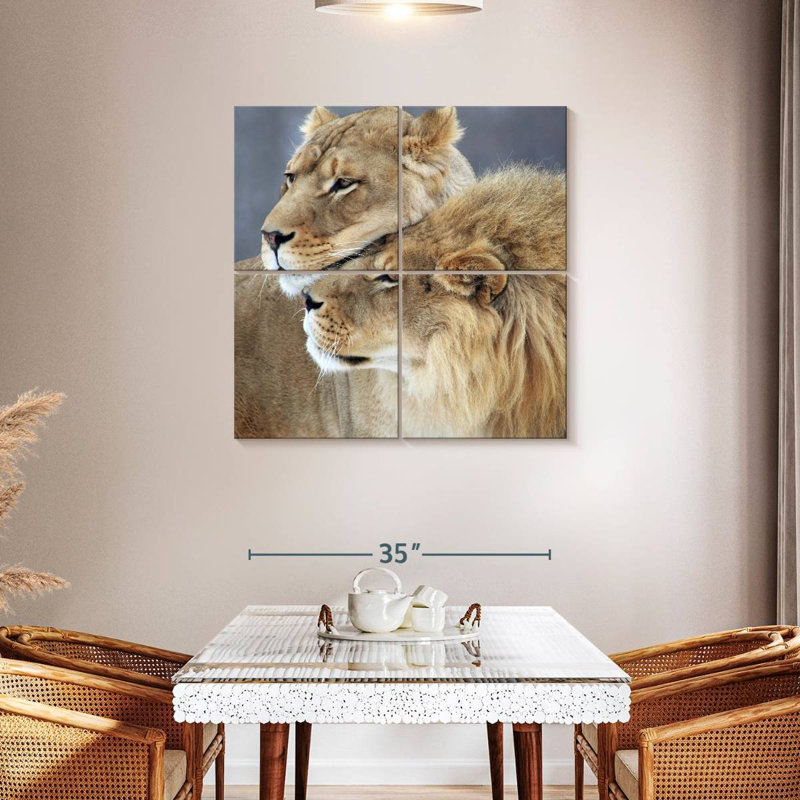 Brampt Lion And Lioness Love, 38" H x 38" W