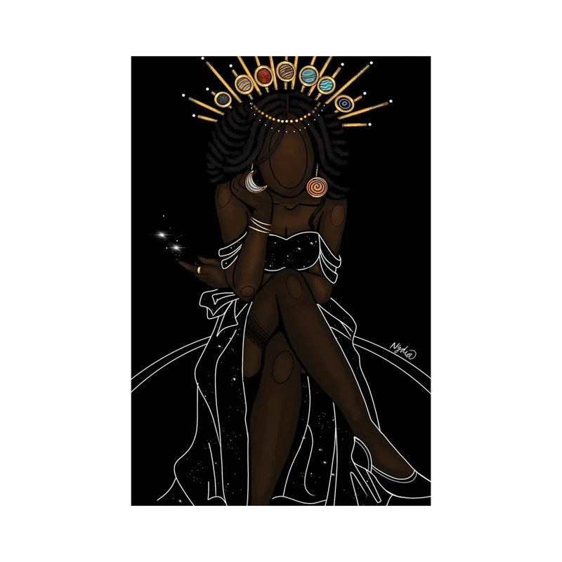 Celestial Goddess - Print on Canvas, 101.6cm H x 66.04cm W x 1.91cm D, Wrapped Canvas