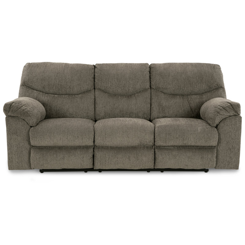 Alphons 93'' Upholstered Reclining Sofa, Gray 100% Polyester