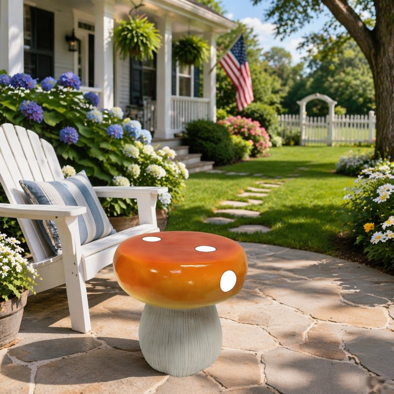 Statue tabouret Mushroom, Orange