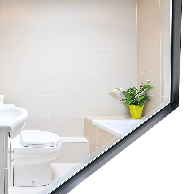 Miroir de meuble-lavabo noir lustré de 36 po x 30 po - Cadre en métal avec rebord biseauté, cadre horizontal et vertical rectangulaire pour cadre en alliage d'aluminium, reflet transparent sans
