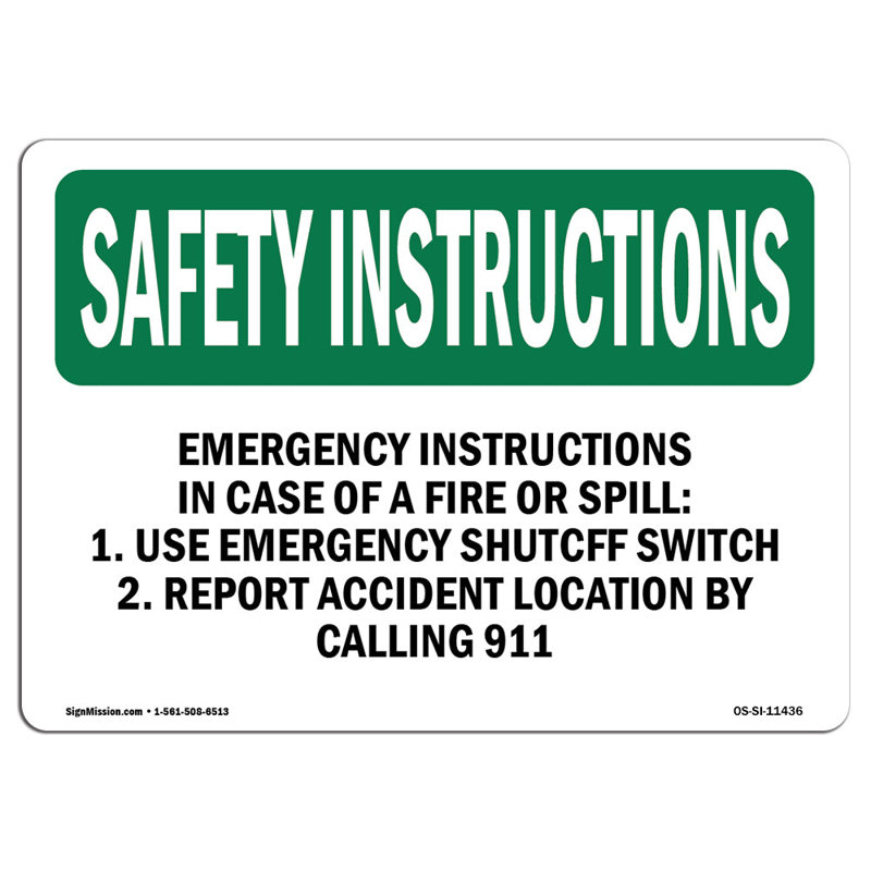 Panneau de consignes de sécurité Osha, H 12 po x l 18 po x P 0,1 po