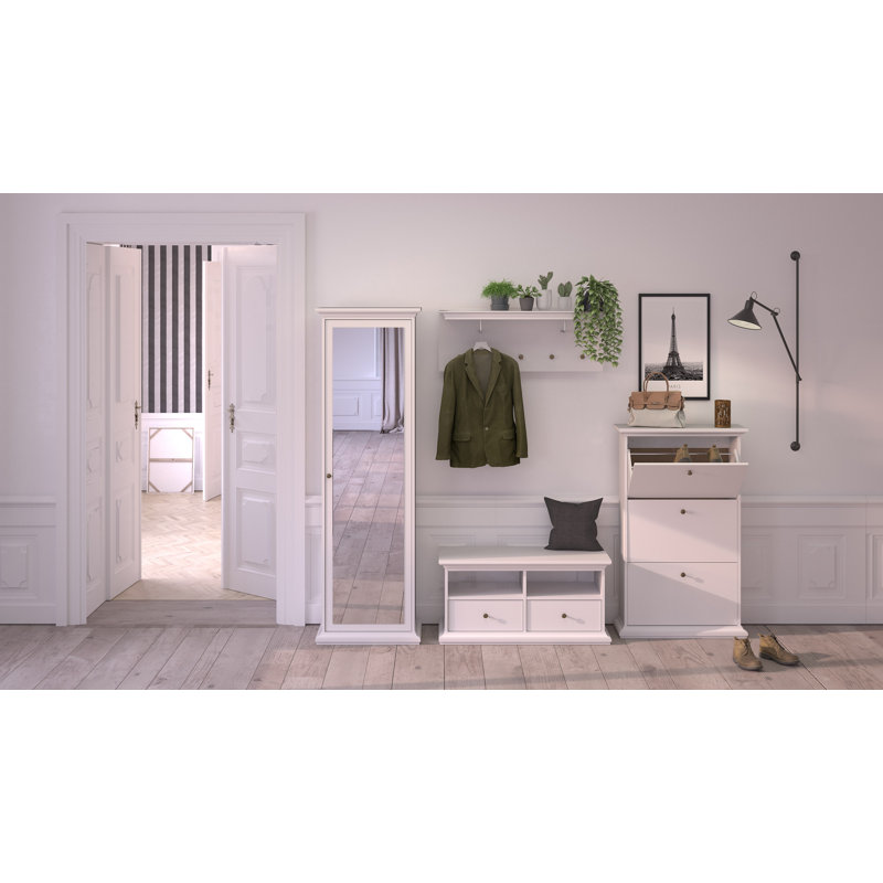 Quinault 18 Pair Flip Down Shoe Storage, White