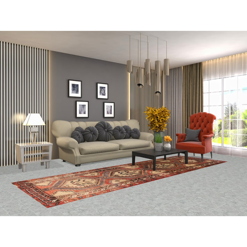 Tapis de couloir traditionnel en laine rétro 3 x 11