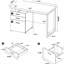 Bureau réversible à 3 tiroirs Cappuccino-421116907