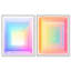 Oliver Gal Neon Geo Set Abstract - Diamond Dust Framed Canvas Art-1134706822