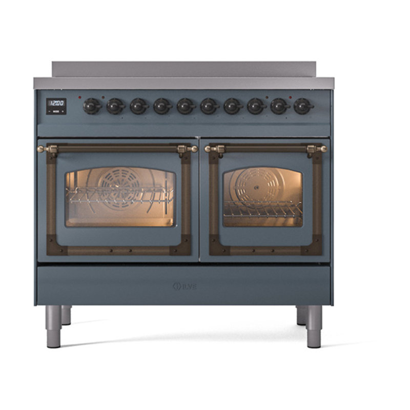 ILVE Nostalgie II Noblesse 40 in Induction Range, Blue Gray/Burnished