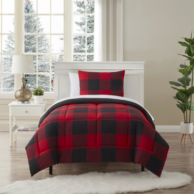 5 Piece Buffalo Plaid Bed In A Bag Comforter And Sheet Set By Sweet Home Collection - Twin