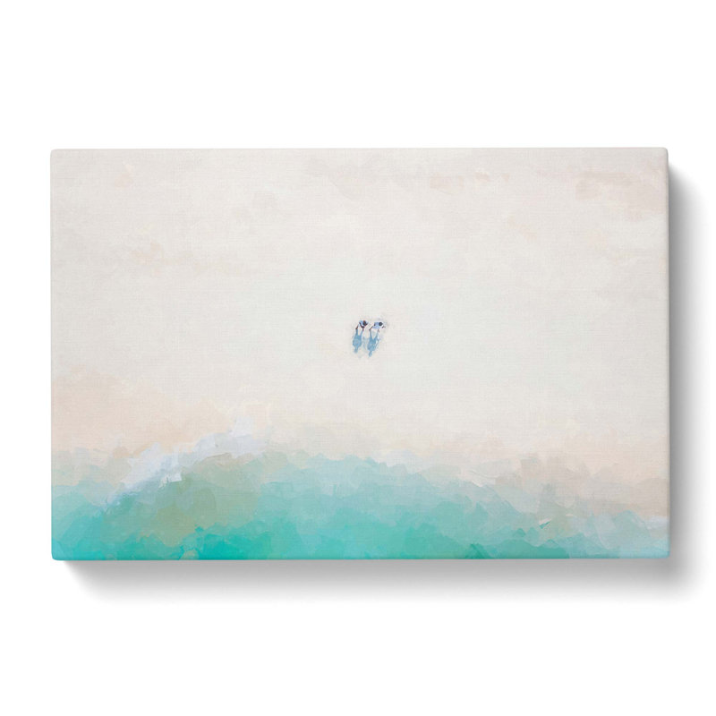 Two On The Beach In Abstract - Wrapped Canvas Painting, 50cm H x 76cm W x 3cm D