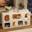 59" White Console Table, Modern Entryway Table with 6 Cube Storage Organizer