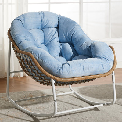 Chaise berçante d'extérieur rembourrée Serkan