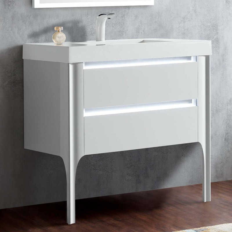 Ensemble de meuble-lavabo simple 36 po Makenna, Blanc