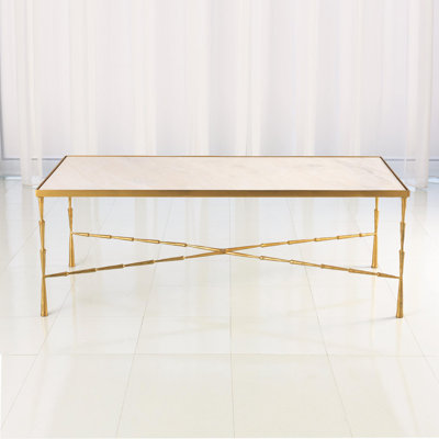 Spike Cocktail Table w/White Marble Top