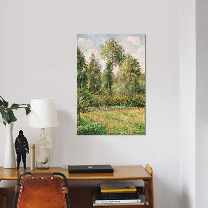 « poplars, eragny », reproduction sur toile, H 60 po x l 40po x P 1,5 po, Toile tendue, Pas de tapis