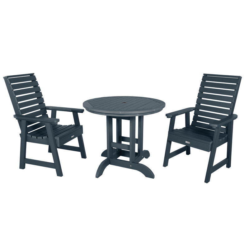 Midwest 2 - Person Patio Dining Set with Round Table, Federal Blue