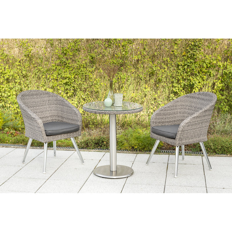 Cantu 2 - Person Patio Dining Set with Round Table , Cushions Included