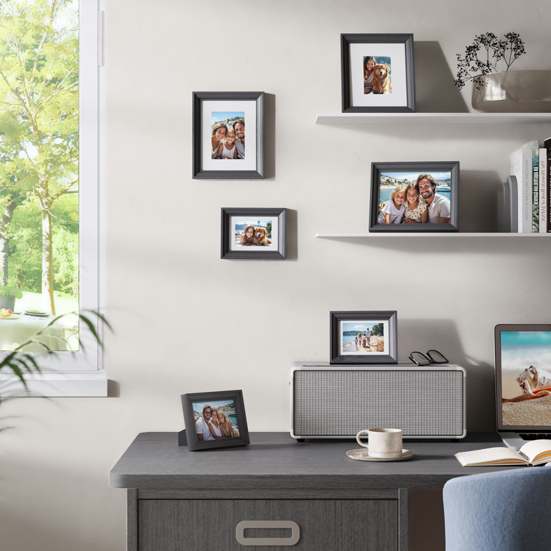 Cadres pour photos avec 6 tapis muraux, Noir, noir, noir, noir, 4 po x 6 po