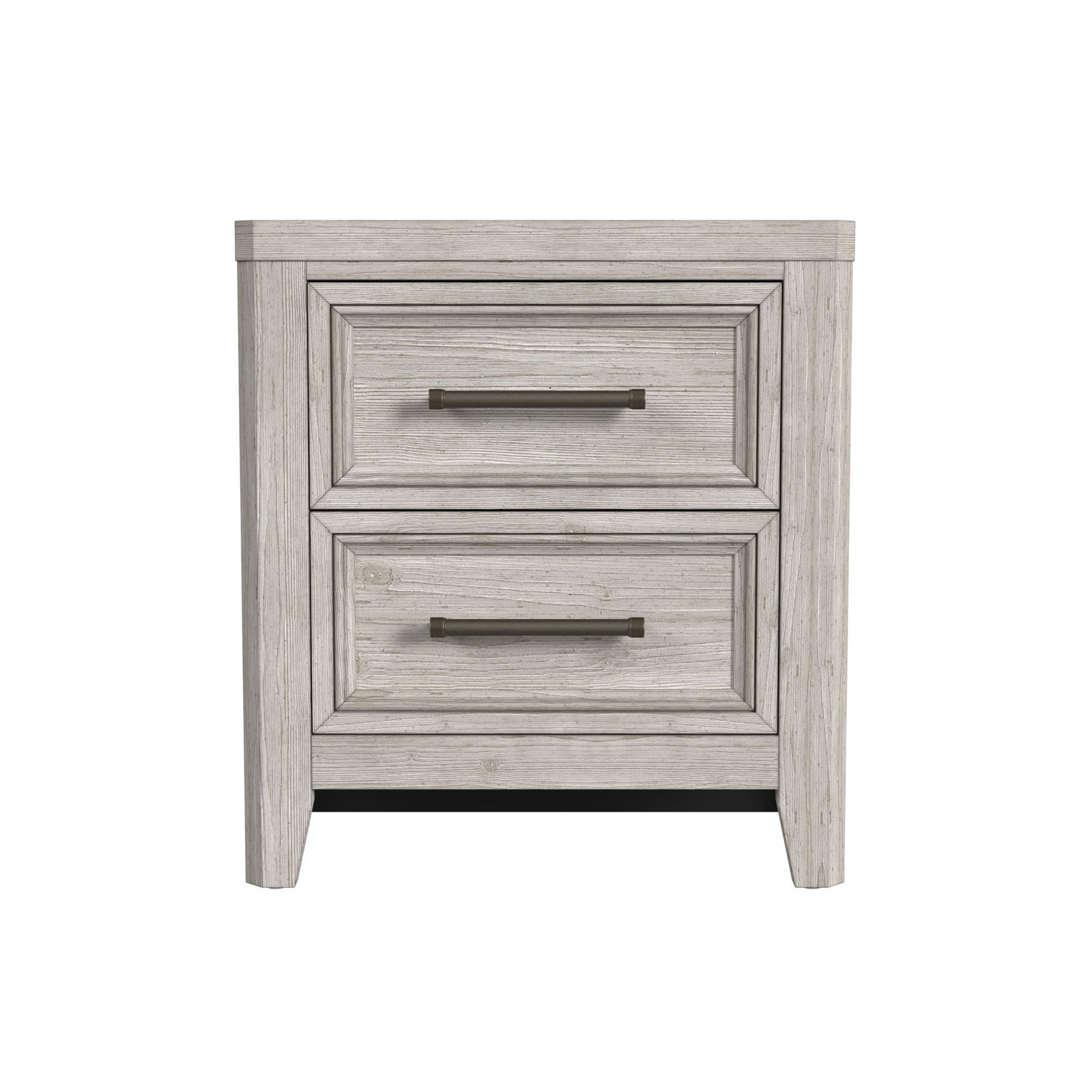 Jemma 2-Drawer Solid Wood Nightstand, Washed Linen