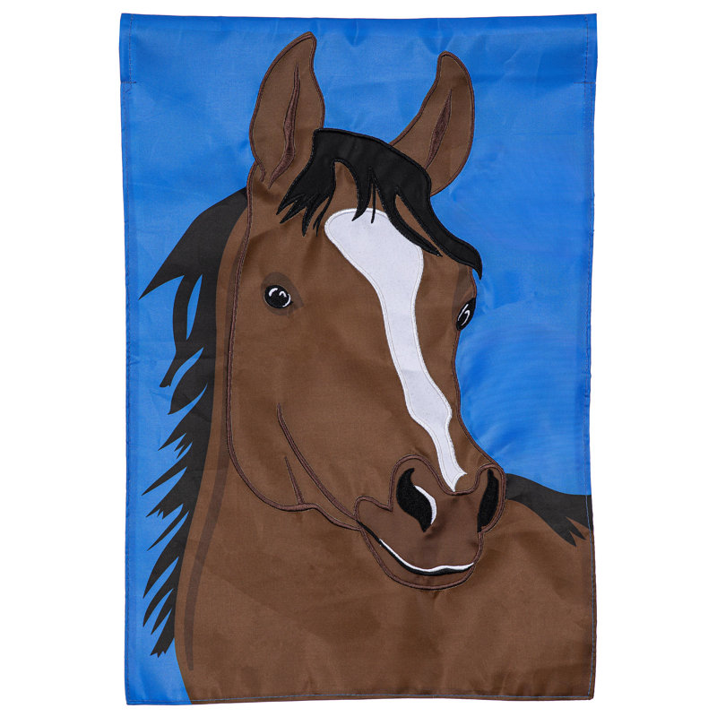 Single Horse Basic Applique Garden Flag