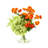 Ranunculus, Hydrangea and Eucalyptus Arranged in a Clear Glass Vase