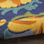 Tapis floral bleu et jaune 5 pi x 7 pi tissé à la machine