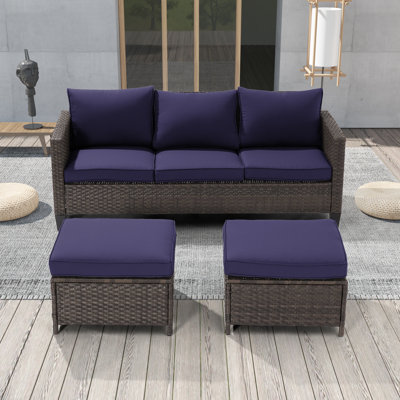 Raelee 3 - Person Patio Conversation Set with Cushions