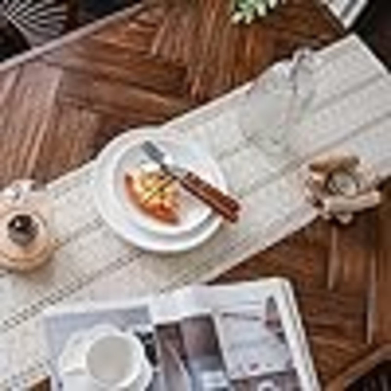 Macrame Table Runner Boho Table Runners With Tassels Hand Woven Cotton Table Runner Rustic Farmhouse Table Runners For Bohemian Kitchen Dining Table(12X71in)