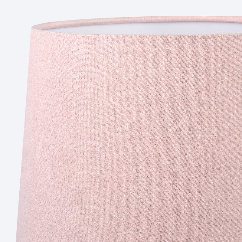 Muhedin 15'' Kids Table Lamp – Pink Glass Nightstand Lamp for Girls Room, Nursery, Bedroom, Cute Small Accent Lamp with Velvet Shade, Perfect Gift for Daughter & Granddaughter