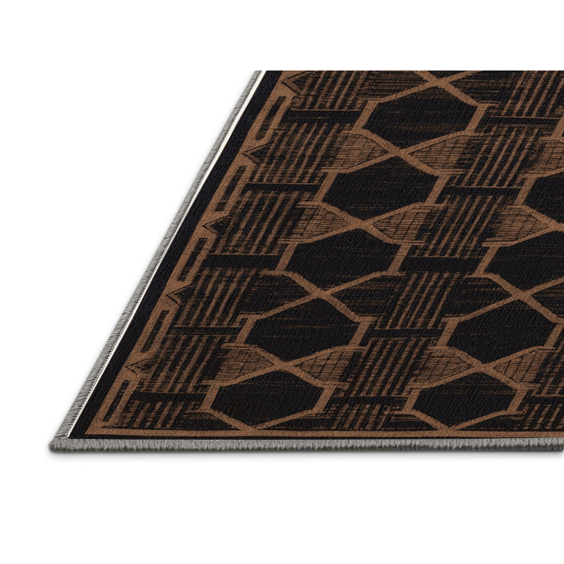 Tapis gris en treillis lavable à la machine, Rectangulaire 2 pi x 3 pi