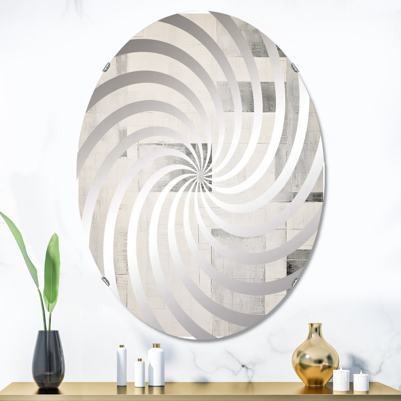 Miroir décoratif gris / blanc Platine Parallels I - Vortex MIR105949 O, 35,4 po x 23,6 po