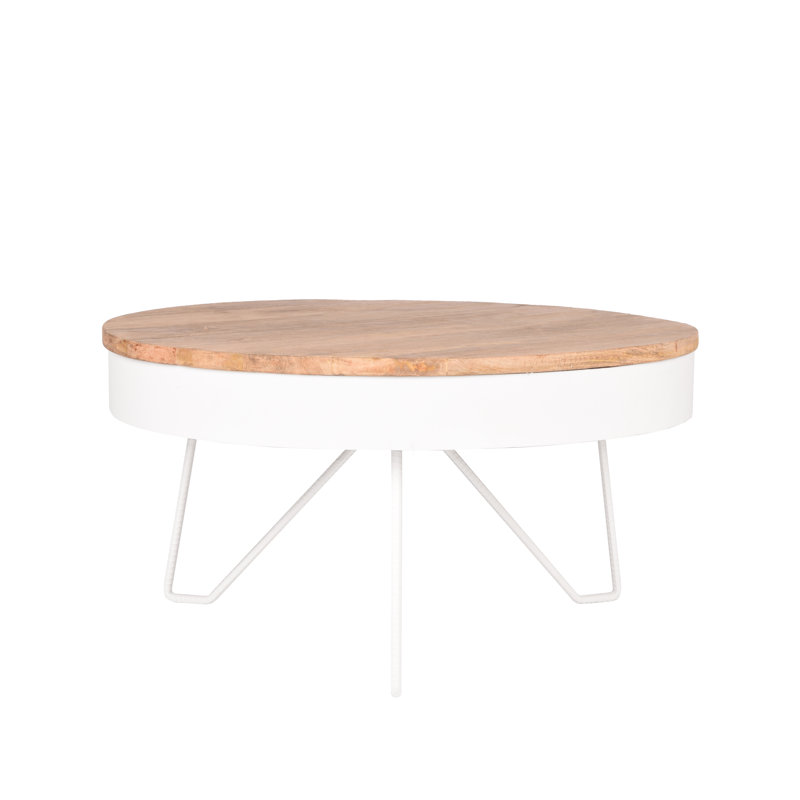 Greenberg Three Leg Coffee Table, H43 x L80 x W80cm, White