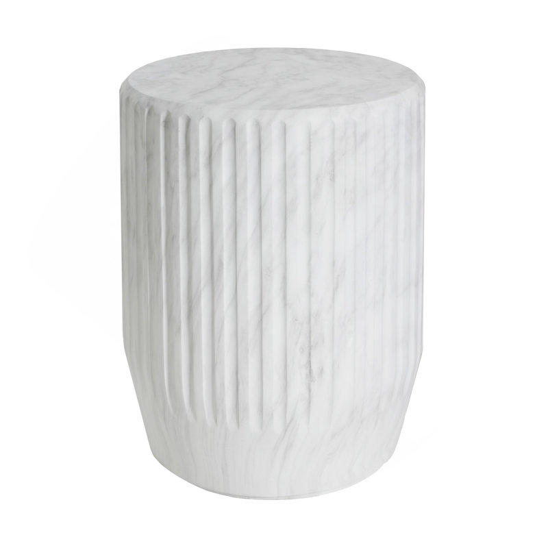Table d'appoint d'extérieur sculptée Cicci, Blanc