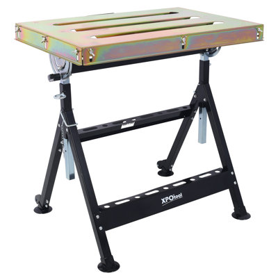 Table de soudage en acier à hauteur réglable 30 po x 20 po avec roues, capacité de charge mobile de 400 lb