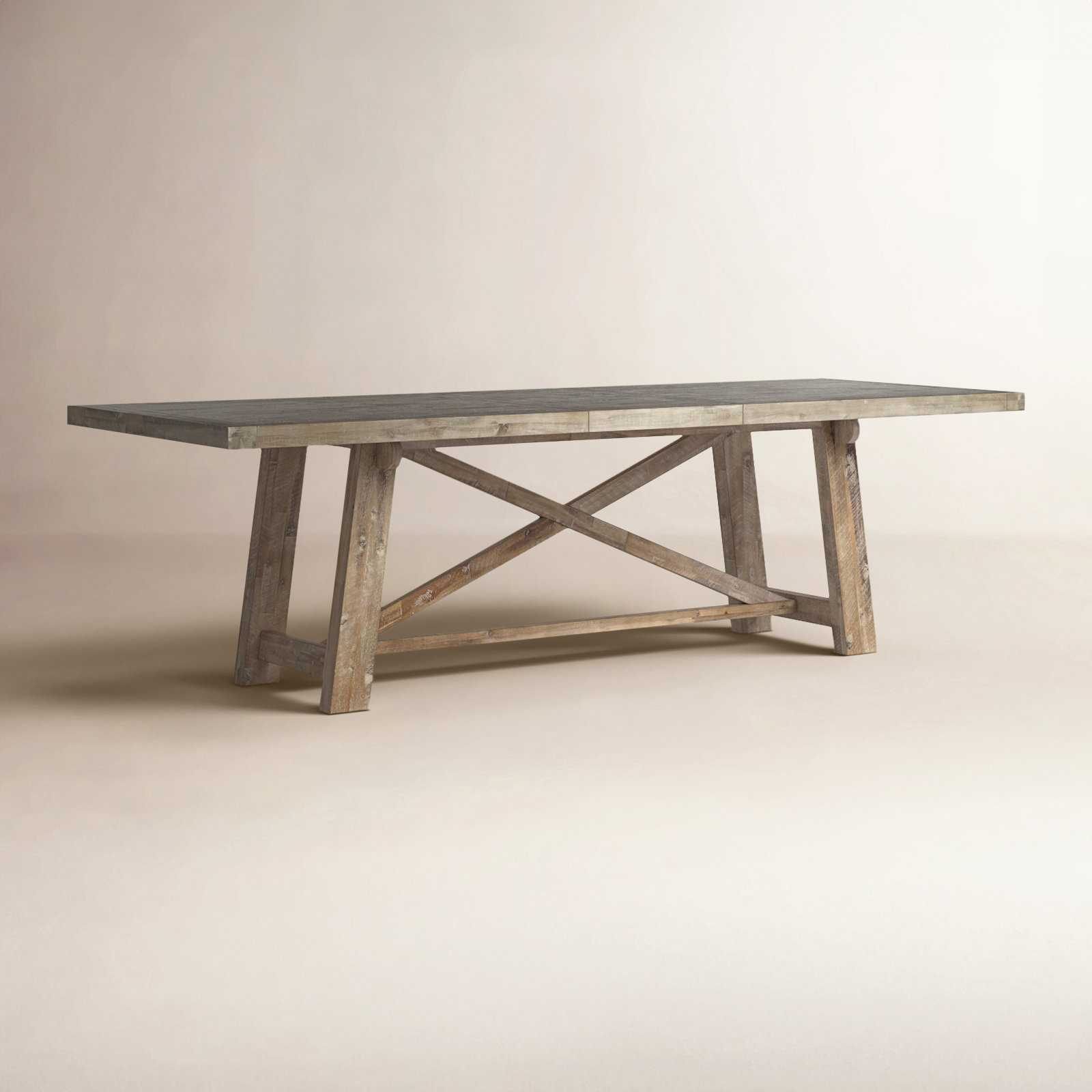 Bianca 83" Extendable Acacia Dining Table, Weathered Natural