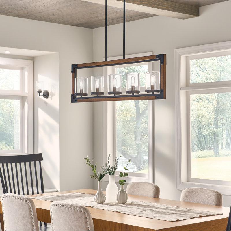 Luminaire suspendu linéaire à 5 lumières pour îlot de cuisine Moro