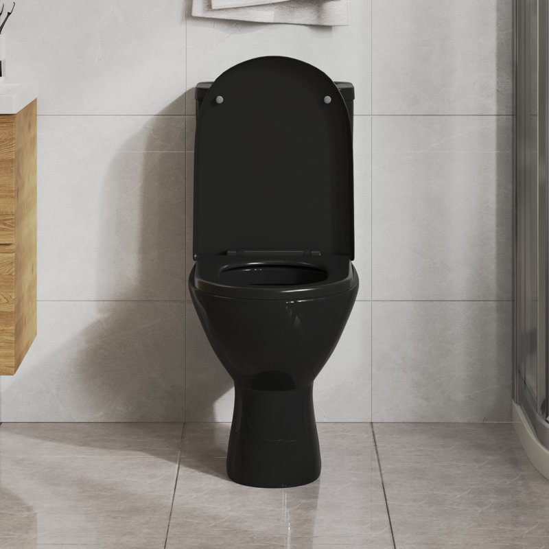 vidaXL Soft-Close Toilet Seat with Quick-Release Design Black