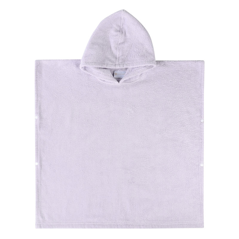 Extli Cotton Terry Cloth Above Knee Kids Unisex Bath Towels with Pockets and Hood, S/M, Lilac