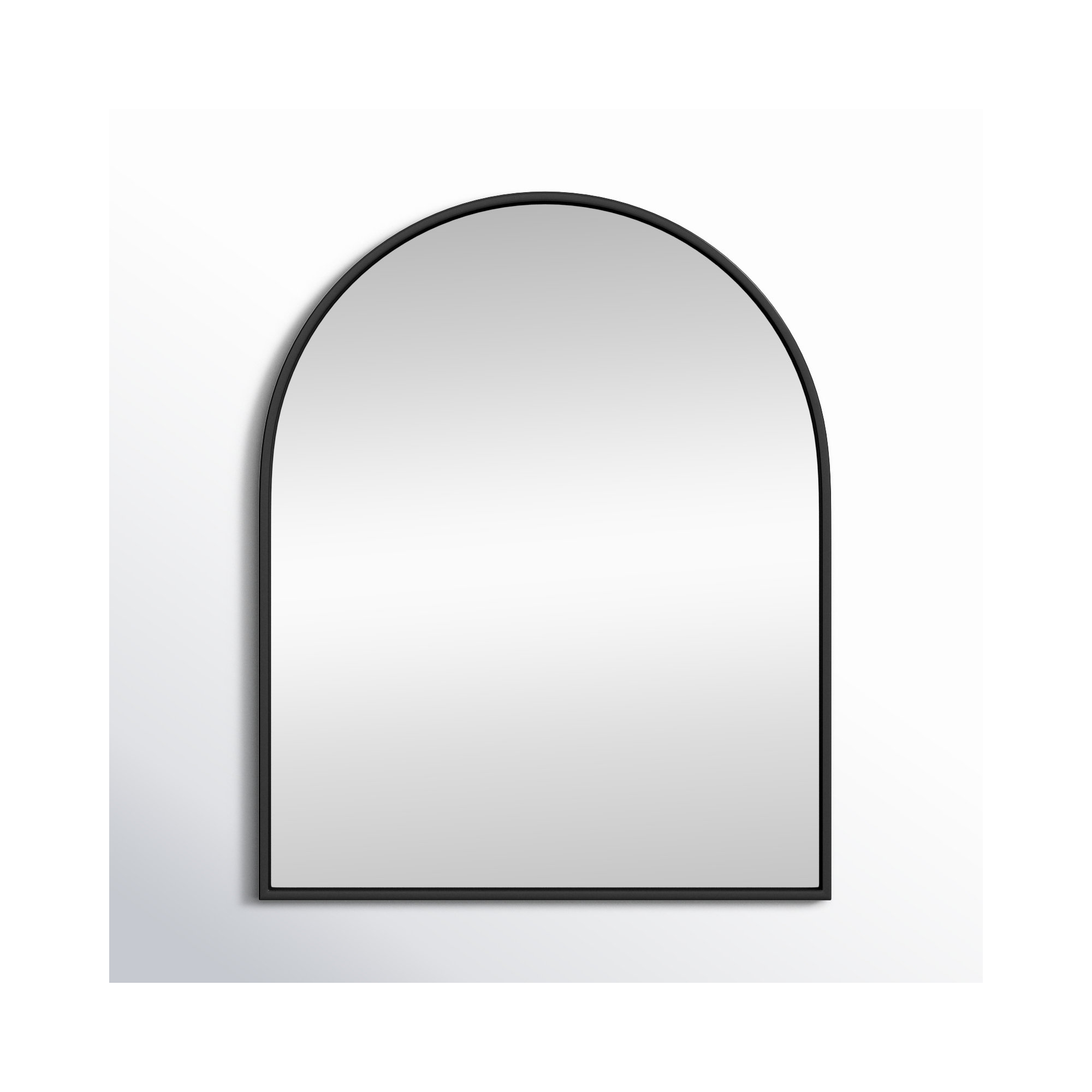 Sabine Metal Arch Wall Mirror, Black, 30" x 24"