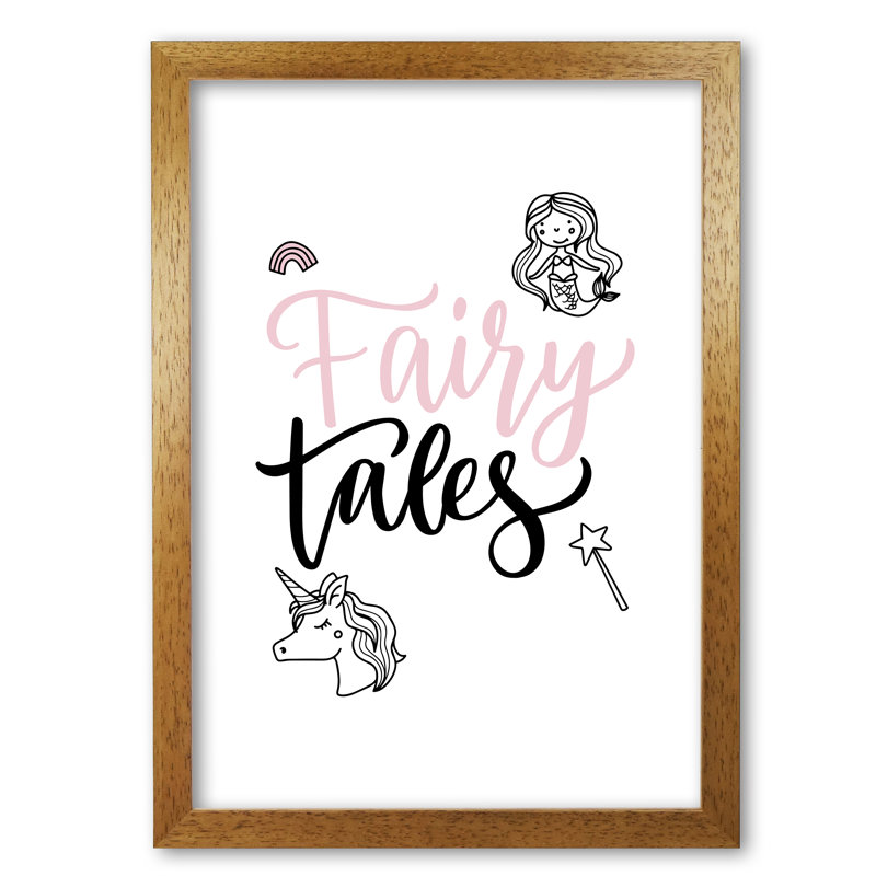 Fairy Tales - Painting, 60 cm H x 42 cm W x 5 cm D, Honey Oak Frame