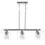 Lustre linéaire en métal et verre grainé 6 lumières-1230033601