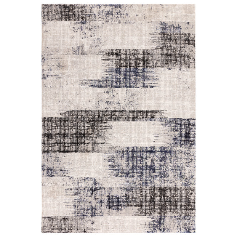 Abrienne Soft Lines Blue/Grey/Black Rug, Rectangle 160 x 230cm