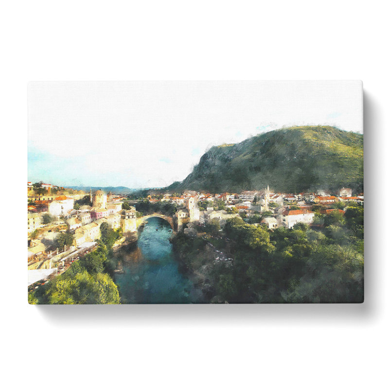 Skyline of Mostar - Wrapped Canvas, 50cm H x 76cm W x 3cm D