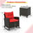 3 PCS Patio Wicker Rocking Set with Tempered Glass Table & Soft Cushions Outdoor-636095310-636095309